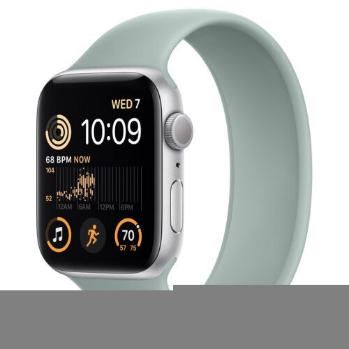 Apple Watch SE (2nd Gen) Silver Aluminum Case with Solo Loop - Succulent - 44mm - Size-10