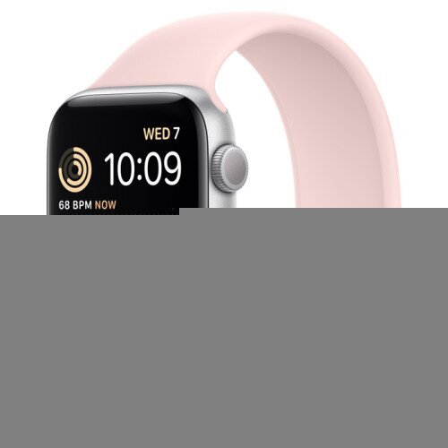 Apple Watch SE (2nd Gen) Silver Aluminum Case with Solo Loop - Chalk Pink - 44mm - Size-5
