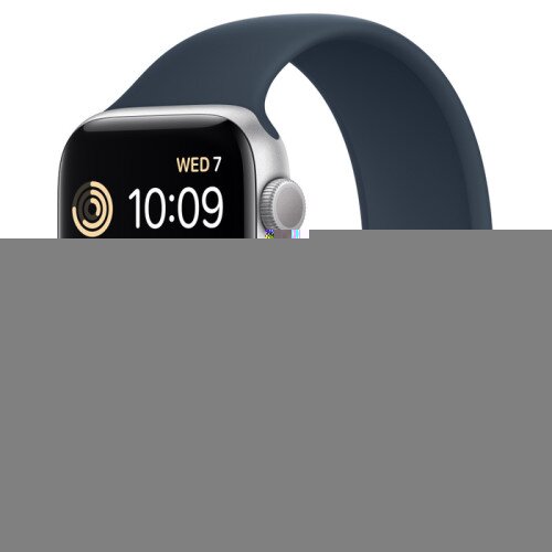Apple Watch SE (2nd Gen) Silver Aluminum Case with Solo Loop - Storm Blue - 44mm - Size-5