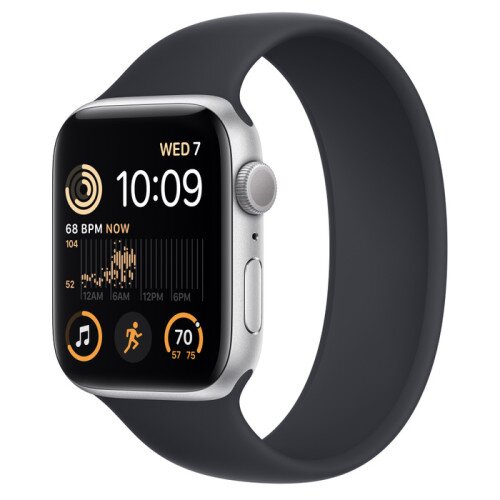 Apple Watch SE (2nd Gen) Silver Aluminum Case with Solo Loop - Midnight - 44mm - Size-12