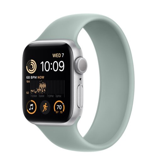 Apple Watch SE (2nd Gen) Silver Aluminum Case with Solo Loop - Succulent - 40mm - Size-6