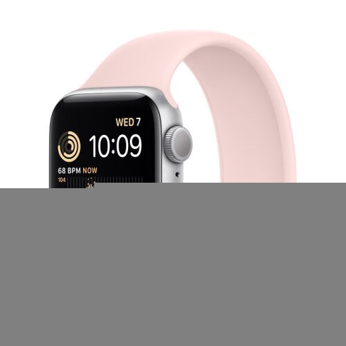 Apple Watch SE (2nd Gen) Silver Aluminum Case with Solo Loop - Chalk Pink - 40mm - Size-4