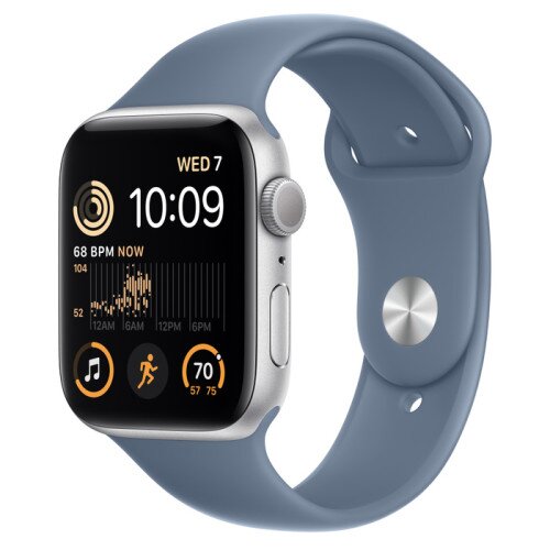 Apple Watch SE (2nd Gen) Silver Aluminum Case with Sport Band - Slate Blue - 44mm - M/L