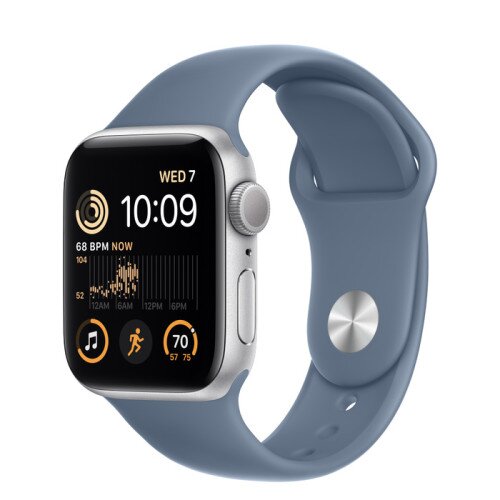 Apple Watch SE (2nd Gen) Silver Aluminum Case with Sport Band - Slate Blue - 40mm - S/M