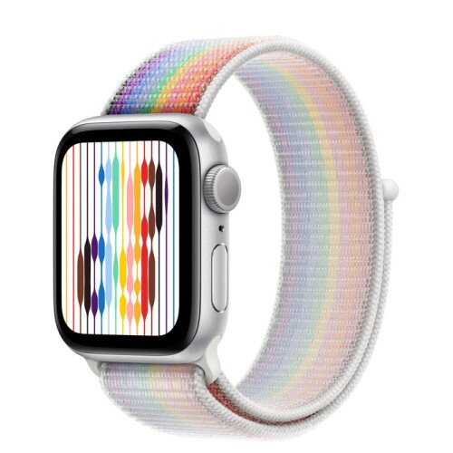 Apple Watch SE (2nd Gen) Silver Aluminum Case with Sport Loop - Pride Edition - 40mm - Size-1