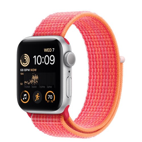 Apple Watch SE (2nd Gen) Silver Aluminum Case with Sport Loop - Red - 40mm - Size-1