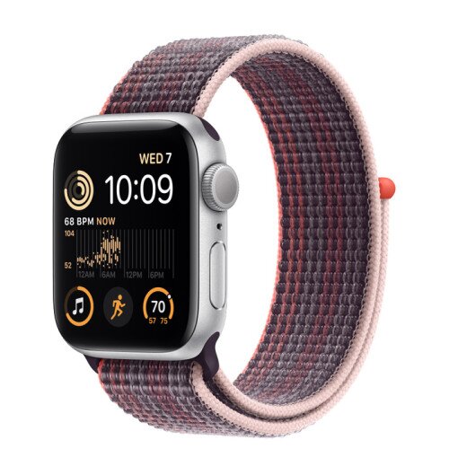 Apple Watch SE (2nd Gen) Silver Aluminum Case with Sport Loop - Elderberry - 40mm - Size-1