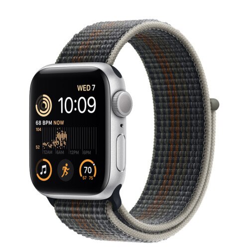 Apple Watch SE (2nd Gen) Silver Aluminum Case with Sport Loop - Midnight - 40mm - Size-1
