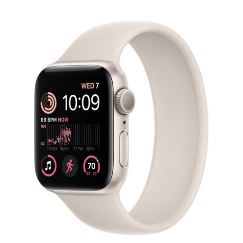 Apple Watch SE (2nd Gen) Starlight Aluminum Case with Solo Loop - Starlight - 40mm - Size-8