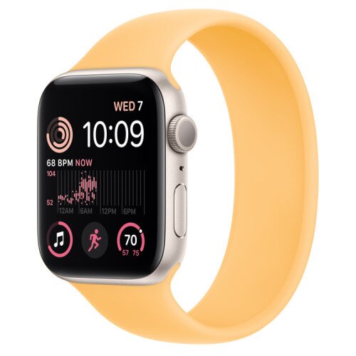 Apple Watch SE (2nd Gen) Starlight Aluminum Case with Solo Loop - Sunglow - 44mm - Size-4