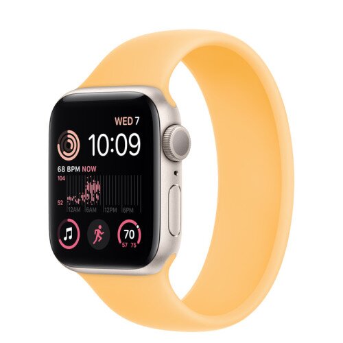 Apple Watch SE (2nd Gen) Starlight Aluminum Case with Solo Loop - Sunglow - 40mm - Size-4