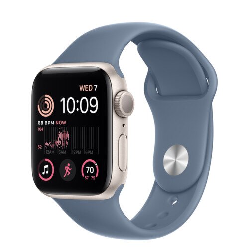 Apple Watch SE (2nd Gen) Starlight Aluminum Case with Sport Band - Slate Blue - 40mm - S/M