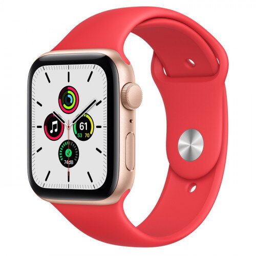 Apple Watch SE Gold Aluminum Case with Sport Band - 44mm - Red