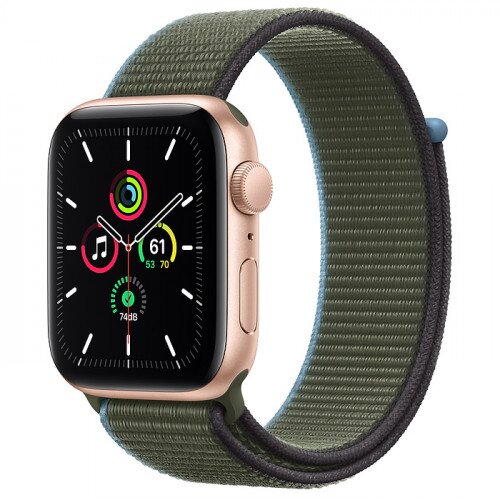 Apple Watch SE Gold Aluminum Case with Sport Loop - 44mm - Inverness Green