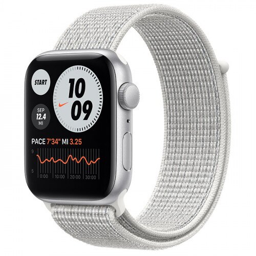 Apple Watch SE Silver Aluminum Case with Nike Sport Loop - 44mm - Summit White