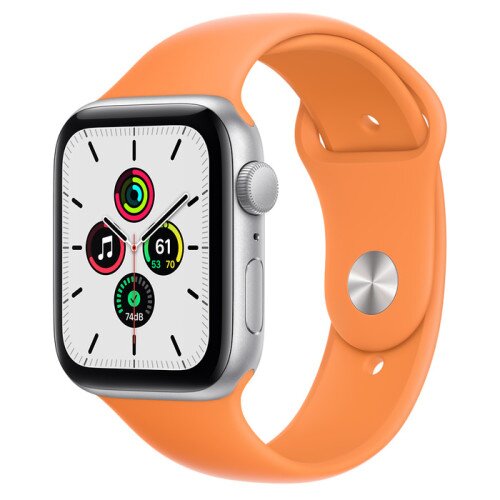 Apple Watch SE Silver Aluminum Case with Sport Band - Marigold - 44mm