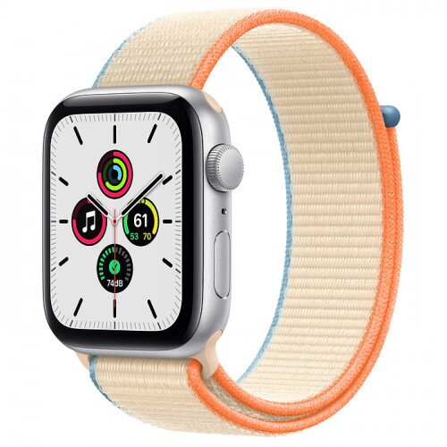 Apple Watch SE Silver Aluminum Case with Sport Loop - 44mm - Cream