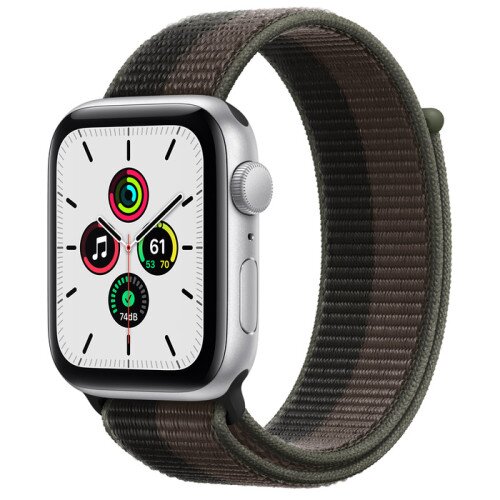 Apple Watch SE Series Silver Aluminum Case with Sport Loop - Tornado/Gray - 44mm