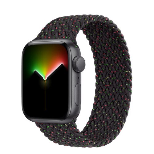 Apple Watch SE Space Gray Aluminum Case with Braided Solo Loop - Black Unity - 40mm - 7