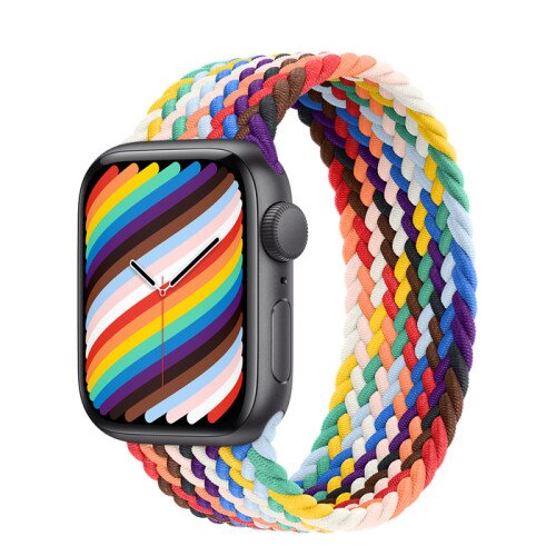 Apple Watch SE Space Gray Aluminum Case with Braided Solo Loop - Pride Edition - 40mm - 1