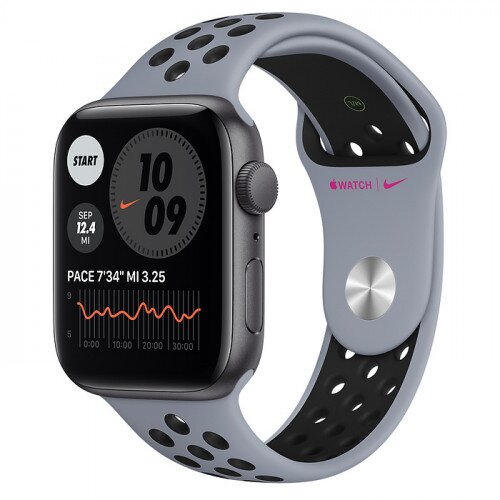 Apple Watch SE Space Gray Aluminum Case with Nike Sport Band - 44mm - Obsidian Mist/Black