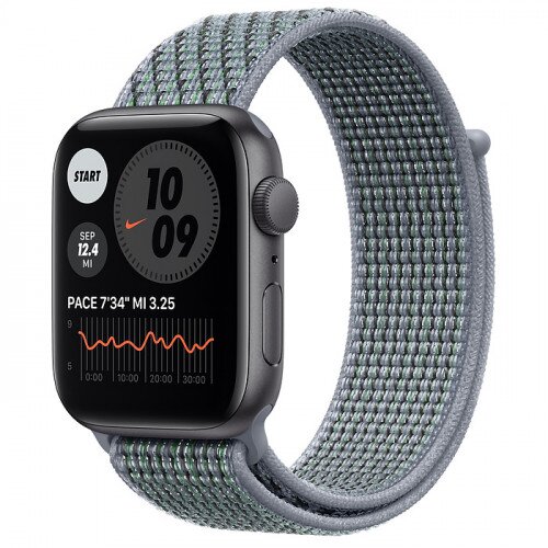 Apple Watch SE Space Gray Aluminum Case with Nike Sport Loop - 44mm - Obsidian Mist
