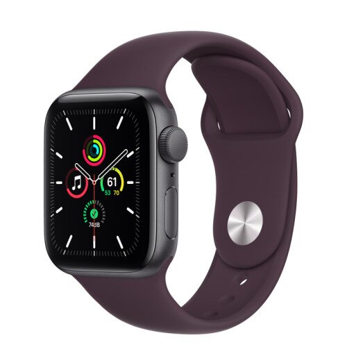 Apple Watch SE Space Gray Aluminum Case with Sport Band - Regular - 40mm - Dark Cherry
