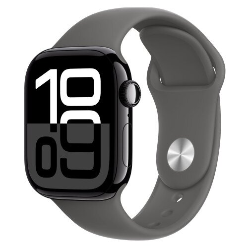Apple Watch Series 10 - 42mm - M/L - Jet Black Aluminum Case - Stone Gray