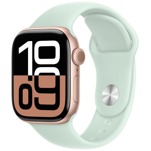 Apple Watch Series 10 - 42mm - M/L - Rose Gold Aluminum Case - Aquamarine