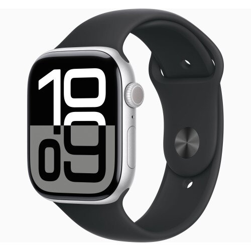 Apple Watch Series 10 - 46mm - M/L - Silver Aluminum Case - Black