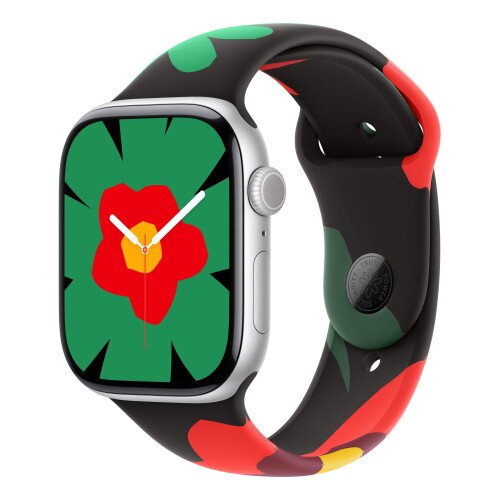 Apple Watch Series 10 - 46mm - S/M - Silver Aluminum Case - Black Unity - Unity Bloom