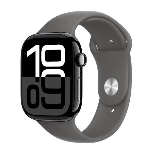Apple Watch Series 10 - 46mm - S/M - Jet Black Aluminum Case - Stone Gray