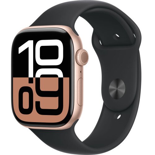 Apple Watch Series 10 - 46mm - S/M - Rose Gold Aluminum Case - Black