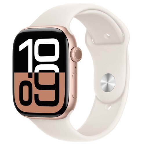 Apple Watch Series 10 - 46mm - M/L - Rose Gold Aluminum Case - Starlight
