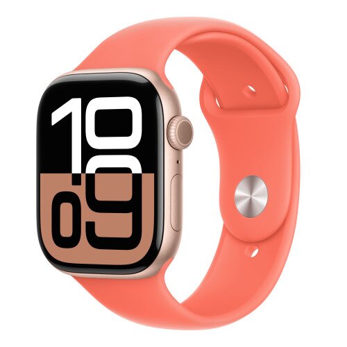 Apple Watch Series 10 - 46mm - M/L - Rose Gold Aluminum Case - Tangerine