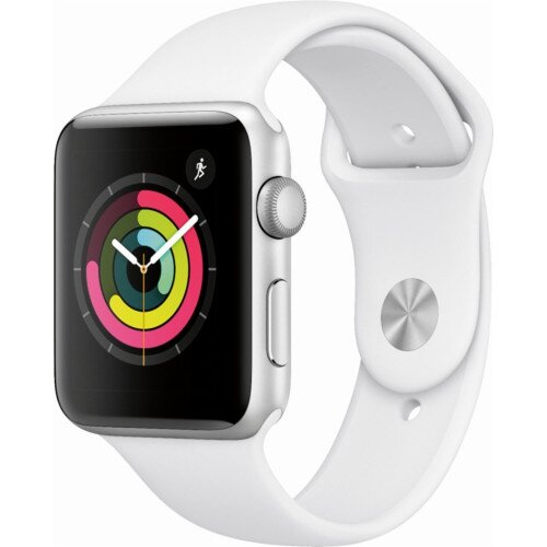 Apple Watch Series 3 - Silver Aluminum Case with White Sport Band - 42mm