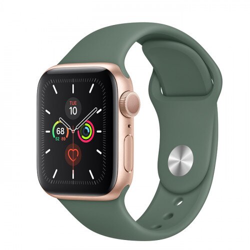 Apple Watch Series 5 with Pine Green Sport Band - Gold Aluminum Case - 40mm