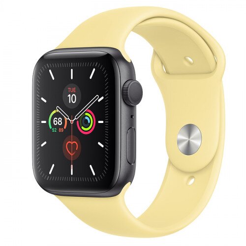 Apple Watch Series 5 with Lemon Cream Sport Band - Space Gray Aluminum Case - 44mm