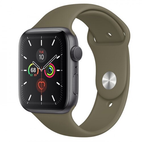 Apple Watch Series 5 with Khaki Sport Band - Space Gray Aluminum Case - 44mm