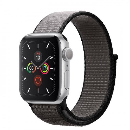 Apple Watch Series 5 with Anchor Gray Sport Loop - Silver Aluminum Case - 44mm
