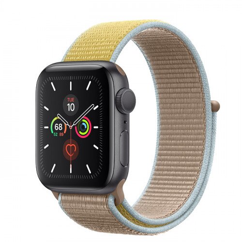 Apple Watch Series 5 with Camel Sport Loop - Space Gray Aluminum Case - 44mm