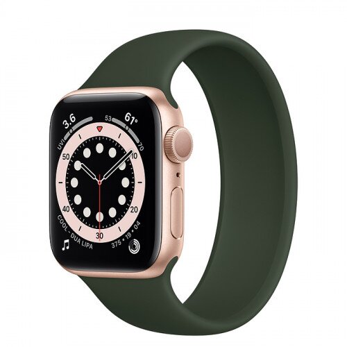 Apple Watch Series 6 Gold Aluminum Case with Solo Loop - 40mm - Size-9 - Cyprus Green