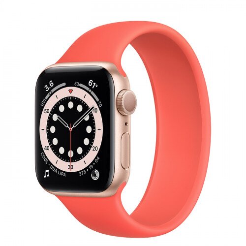 Apple Watch Series 6 Gold Aluminum Case with Solo Loop - 40mm - Size-1 - Pink Citrus