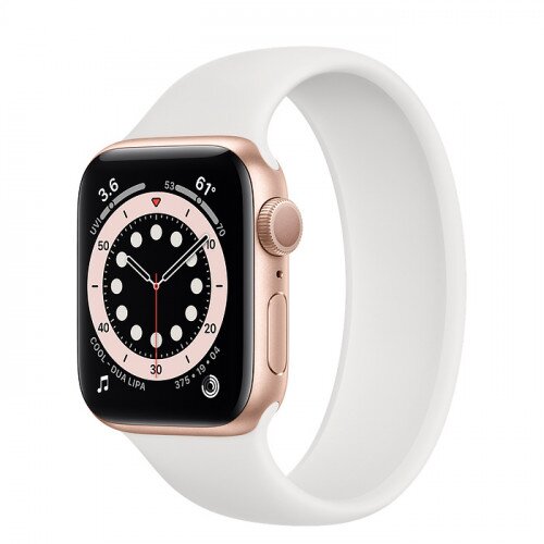 Apple Watch Series 6 Gold Aluminum Case with Solo Loop - 40mm - Size-4 - White