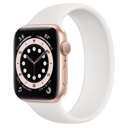 Apple Watch Series 6 Gold Aluminum Case with Solo Loop - 44mm - Size-12 - White