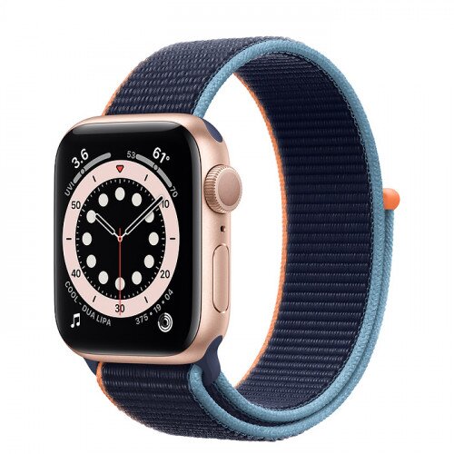 Apple Watch Series 6 Gold Aluminum Case with Sport Loop - 40mm - Deep Navy