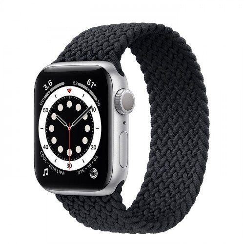 Apple Watch Series 6 Silver Aluminum Case with Braided Solo Loop - 40mm - Size-6 - Charcoal