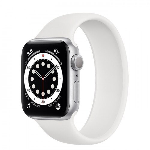Apple Watch Series 6 Silver Aluminum Case with Solo Loop - 40mm - Size-7 - White