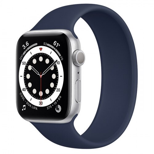 Apple Watch Series 6 Silver Aluminum Case with Solo Loop - 44mm - Size-9 - Deep Navy