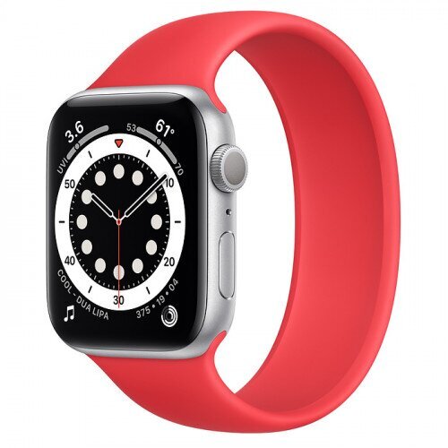 Apple Watch Series 6 Silver Aluminum Case with Solo Loop - 44mm - Size-9 - Product Red